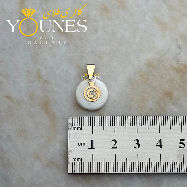 آویز طلا سنگ صدف انار پیچی کوچیک